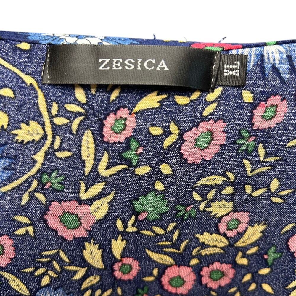 Zesica XL Blue Floral Boho Wrap Maxi Dress Cottage Casual Whimsigoth Retro - Picture 4 of 17